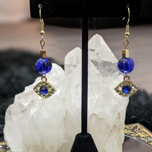 Handmade "Evil Eye" Charm Dangle Earrings
